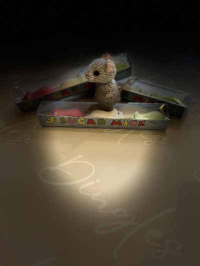 3 Sugar Mice - Why not add these to your beautiful floral arrangement? Where by a Dingles Expert will place these on a peg within your floral design!